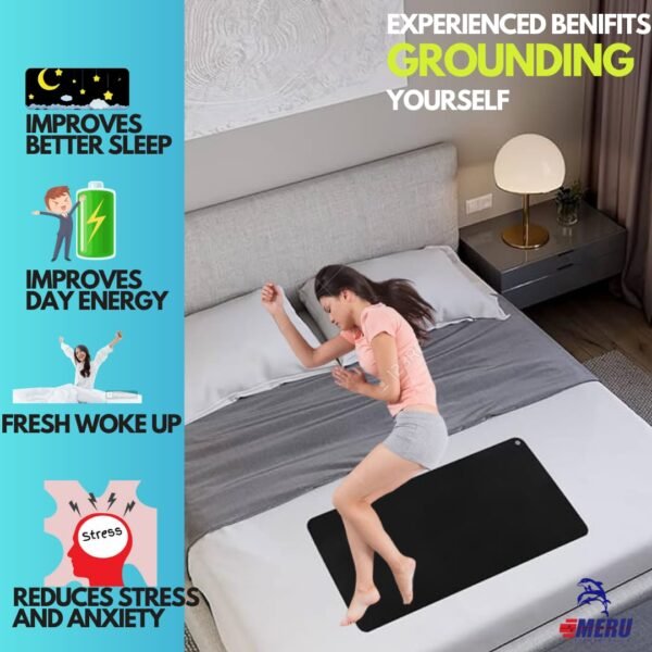 Meru Technologies Zero Volt Earthing Grounding Therapy Kit For Imprfoves Sleep, Anxiety, Original Zero Volt Therapy Mat ( Size : 28 x 13 inches ) - Image 9